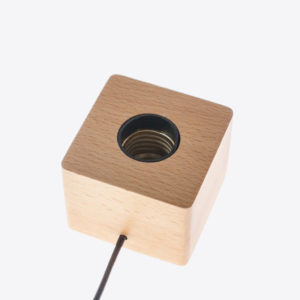 Cube Wood Light Base